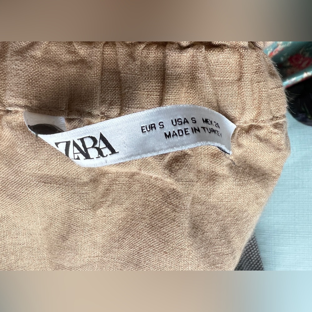 Zara Linen Midi Skirt Sz S - Picture 7 of 10